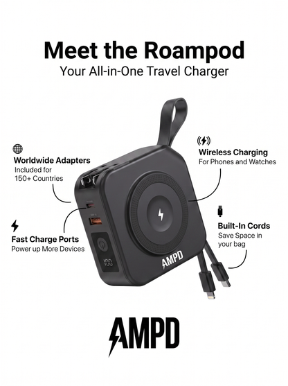 AMPD Roam Pod (5-In-1 Travel Charger) 30% OFF SALE ENDS SOON